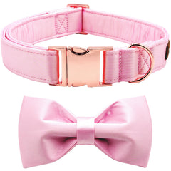Collar Tunkoo de seda rosa para perros, suave al tacto en paseos diarios.