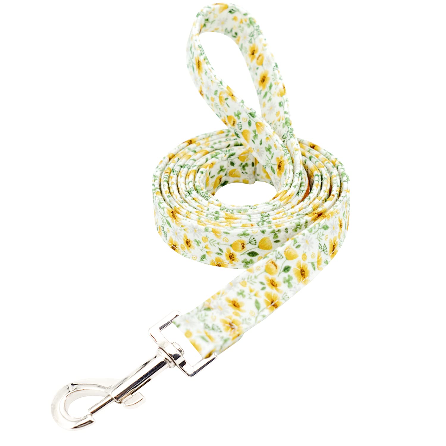 Tunkoo correa para perro con flores margarita y mango de algodón suave, ideal para paseos diarios.