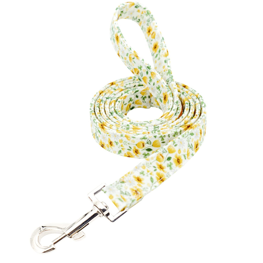 Tunkoo correa para perro con flores margarita y mango de algodón suave, ideal para paseos diarios.