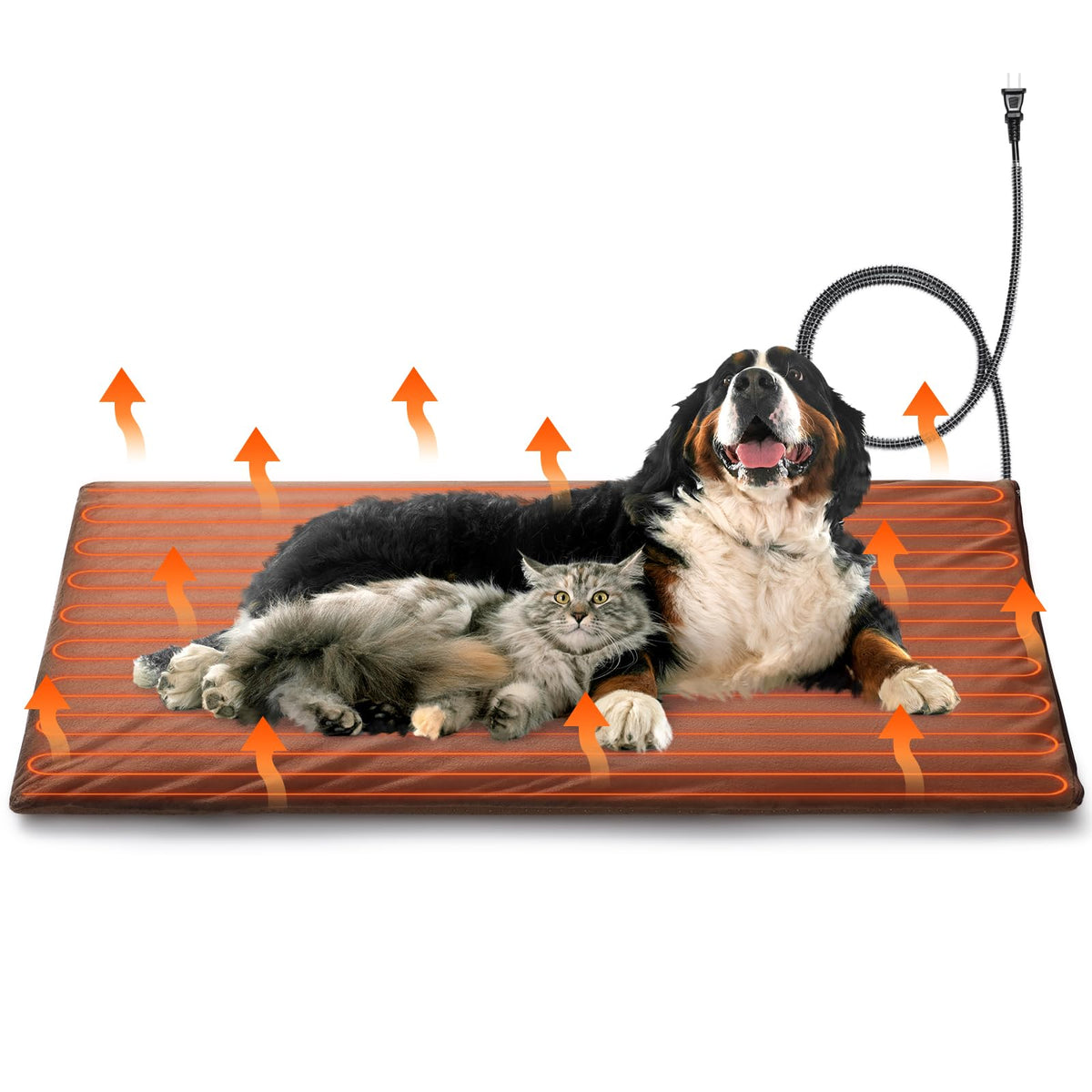 Cama calefactable TURBRO XXL 48x28” para perros grandes, descanso cálido.