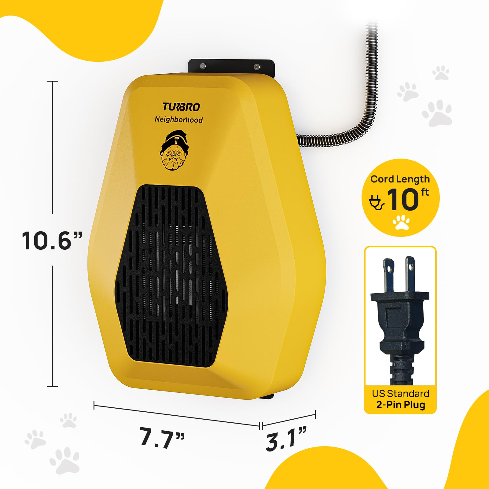 TURBRO DH800A apto para perros, gatos, gallineros y otros espacios pequeños.