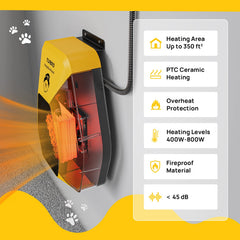 TURBRO DH800A control IPX4 impermeable facilita ajustes desde fuera de la jaula.