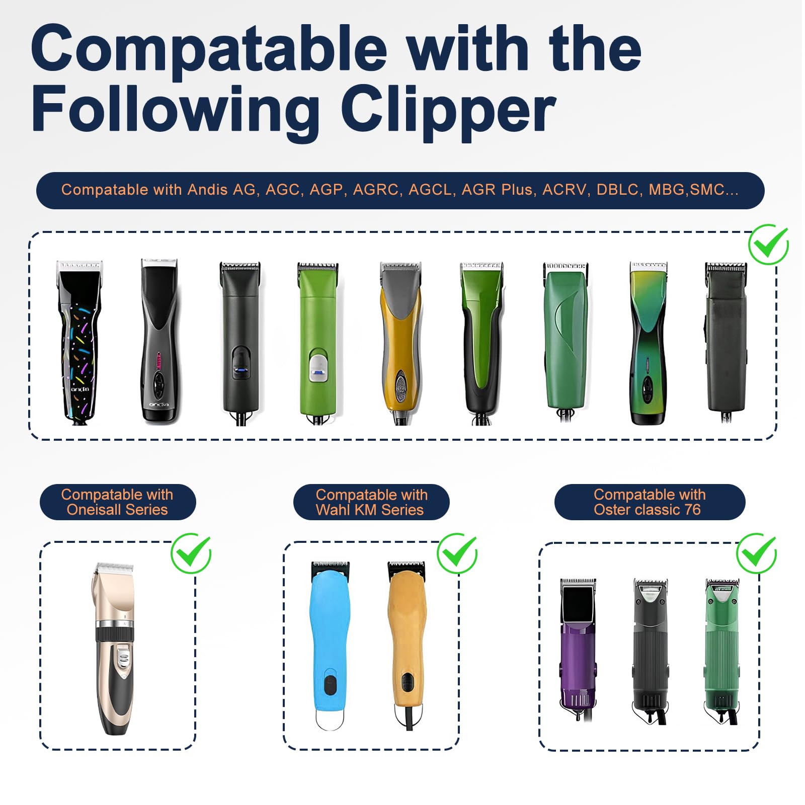 Tutuosto compatible con Andis, Wahl y Oster para múltiples modelos