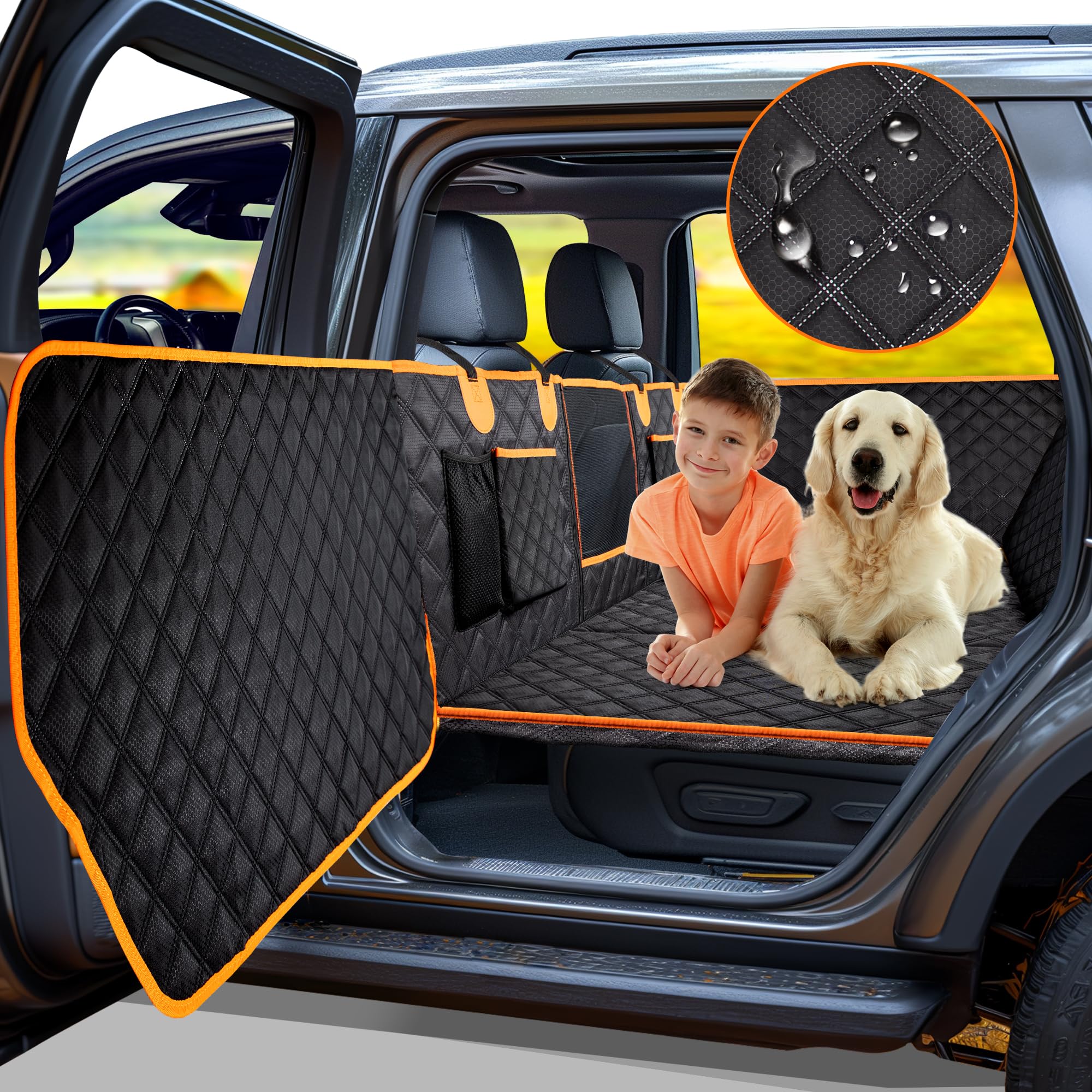 Twesync cubre asiento trasero para perros con base dura que aporta estabilidad