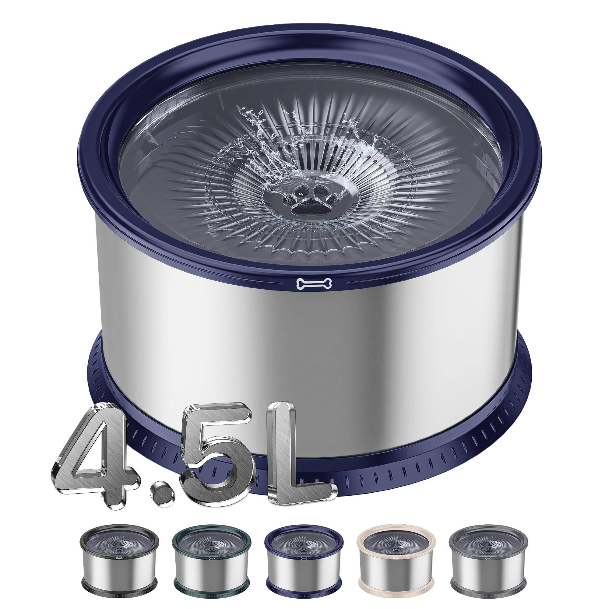 Twinsing cuenco 4.5 L para perros grandes, alta capacidad para evitar recargas.