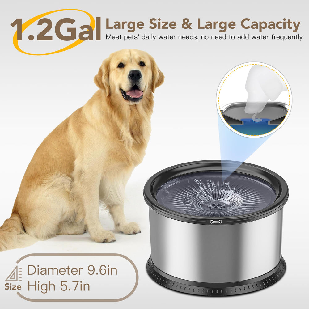 Twinsing bebedero 4.5L, capacidad visible para múltiples mascotas