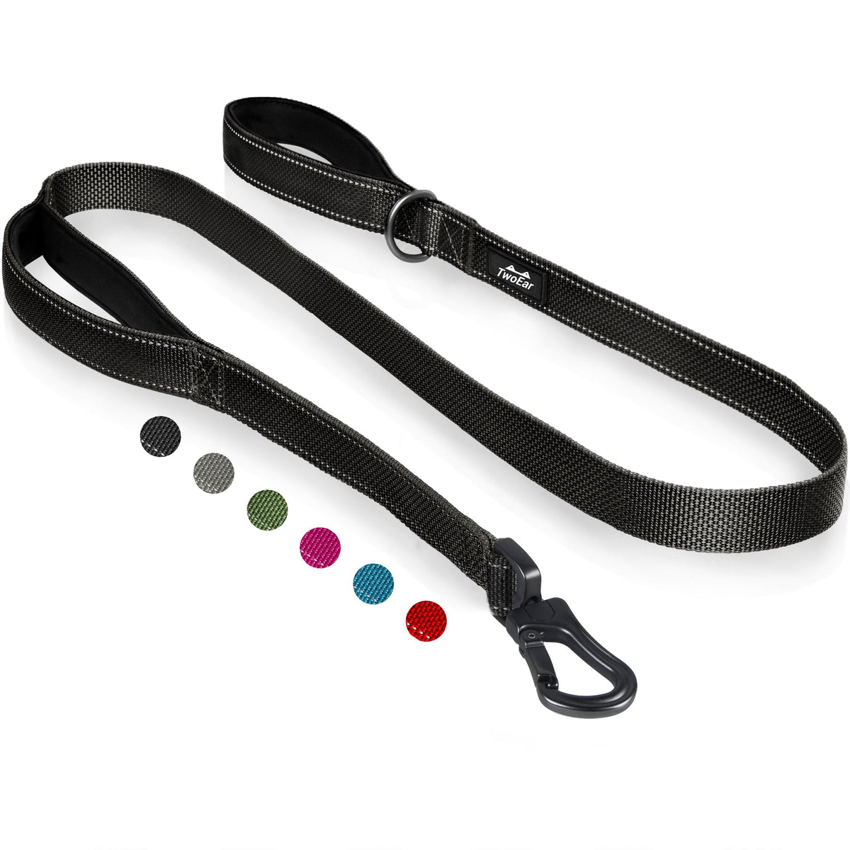 TwoEar correa de perro 6ft con dos manos acolchadas para paseos cómodos