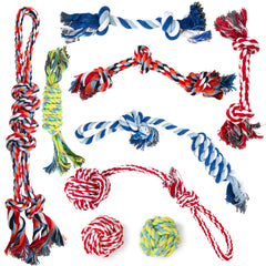 TwoEar cuerda-juguete-perro set-9 ideal para juego y masticación segura