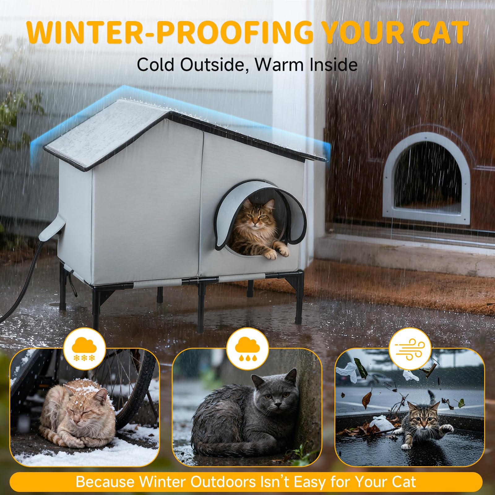 Txunocy casa-gato-exterior-aislada-cinco-capas: interior cálido pese al frío