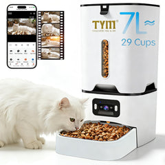 TYM alimentador automático para gato con cámara, vigilancia en tiempo real durante las comidas
