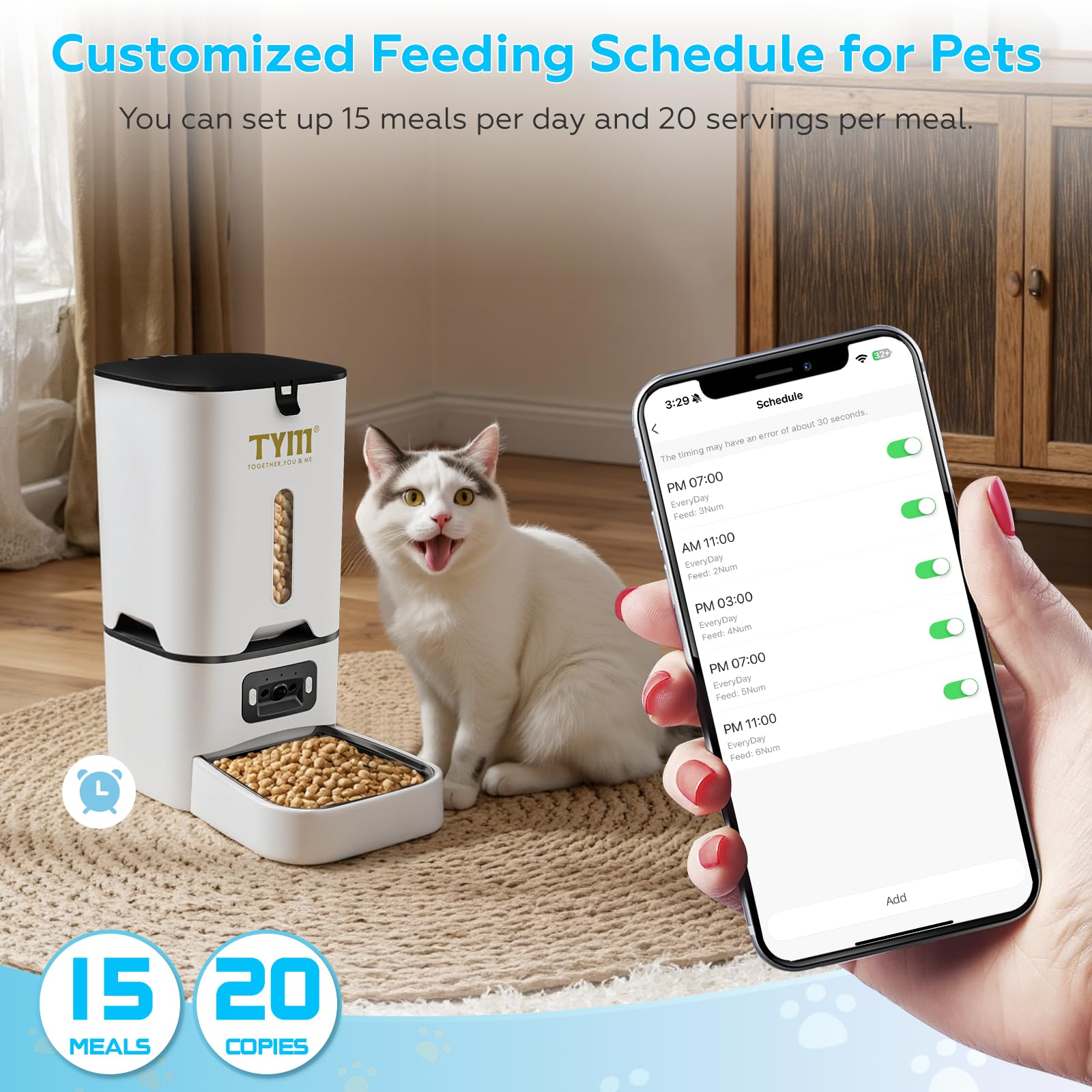 TYM alimentador con wifi 5G y 2.4G, control remoto estable