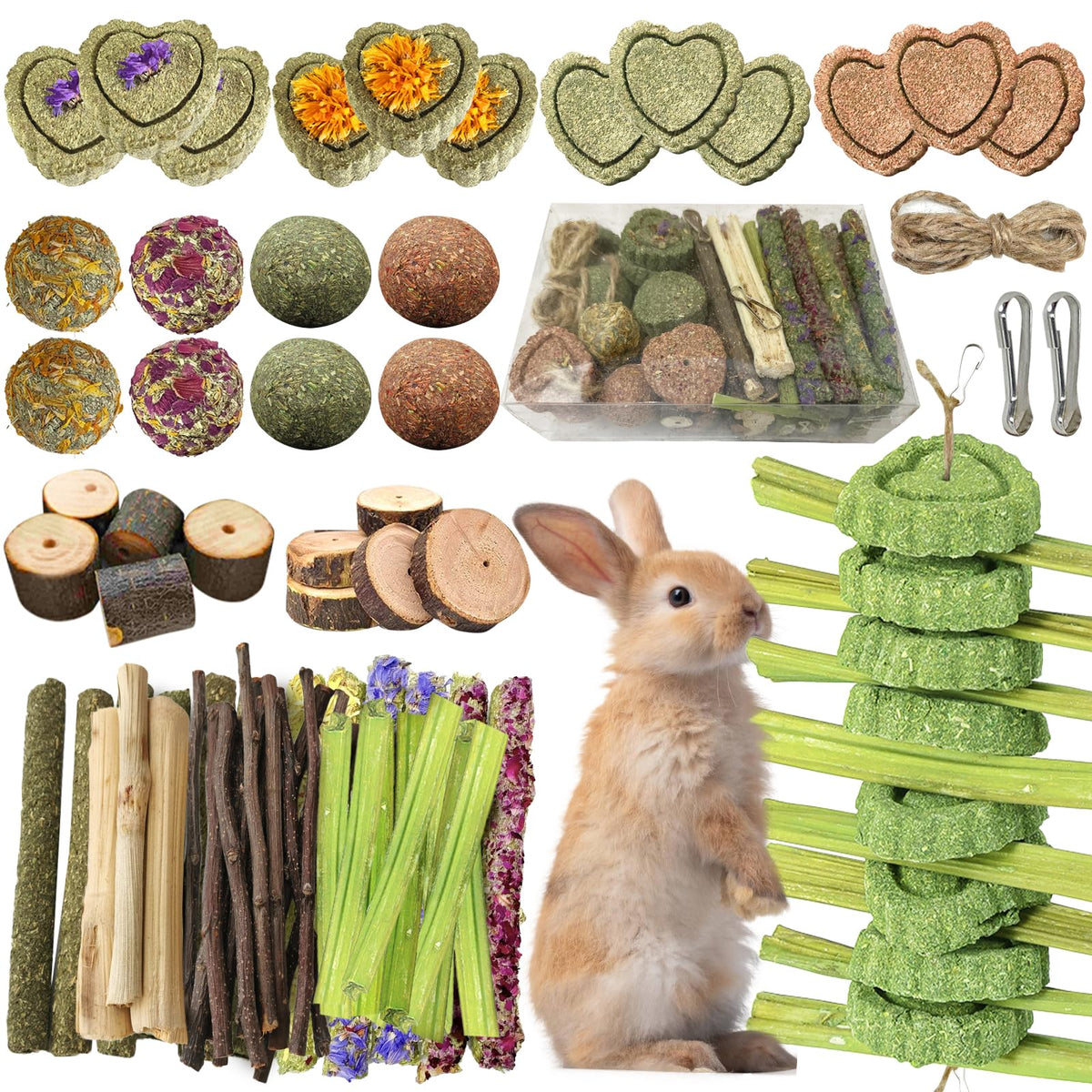 Tyotrbs Juguetes Conejo DIY: variedad para estimular el juego diario del conejo