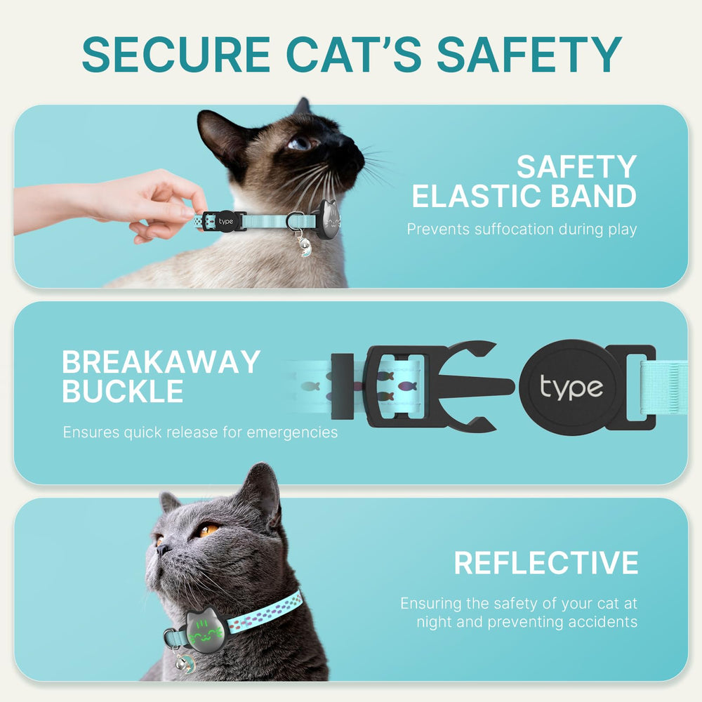 typecase collar AirTag para gatos, microfibra suave y neopreno ligero para comodidad