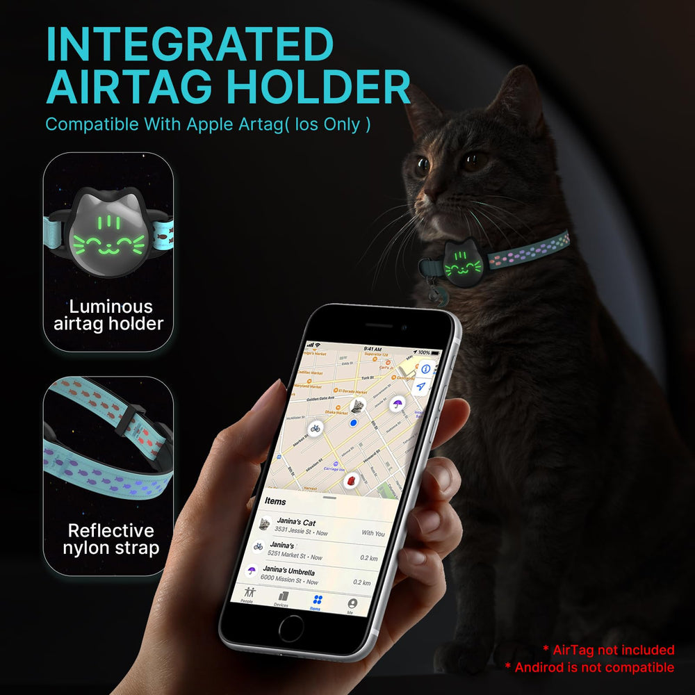 typecase collar AirTag para gatos, diseño sin enganches facilita uso diario