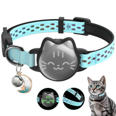typecase collar AirTag para gatos, patrón pez reflectante nocturno para mayor visibilidad