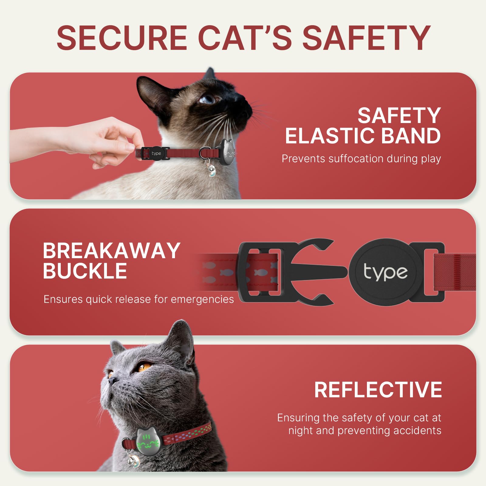 typecase collar gato microfibra impermeable confort y resistencia a humedad