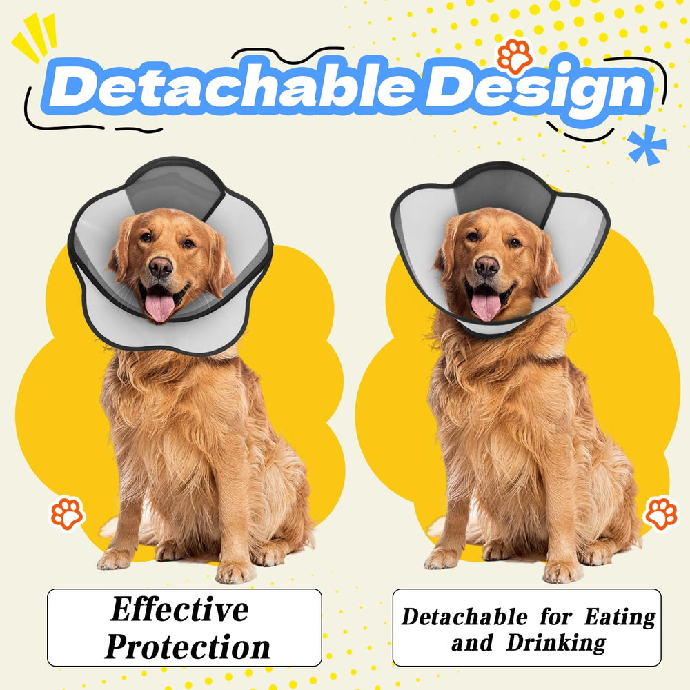 TZBEINN collar cono para perros, diseño desmontable que facilita comer y beber.