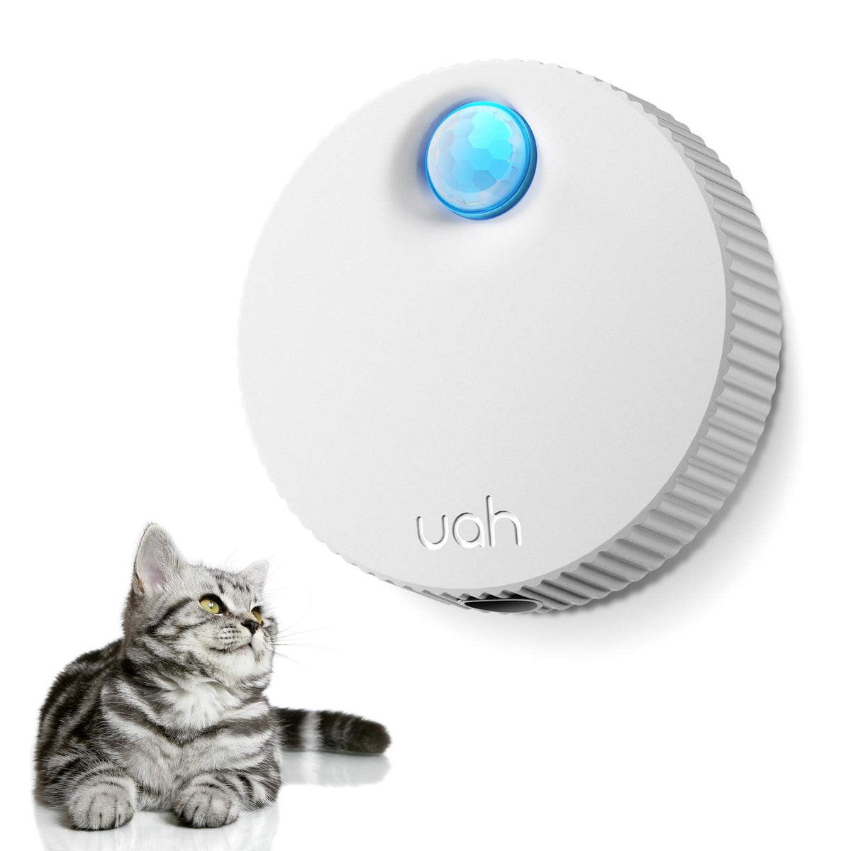 Desodorizador uahpet para arena de gato en encendido, mantiene la frescura del ambiente.