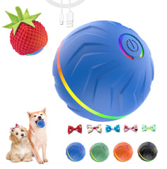Pelota interactiva ugdurwp para perros azul, favorece juego activo.