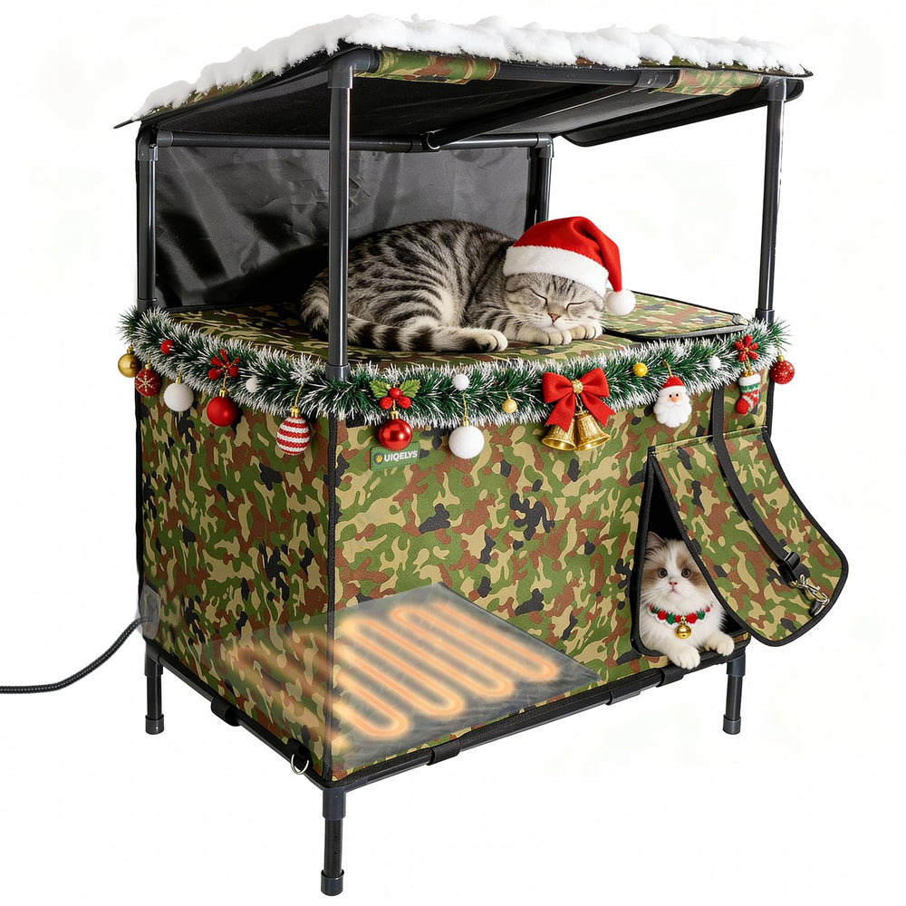 UIQELYS casa para gatos exterior con calefacción integrada para confort seguro