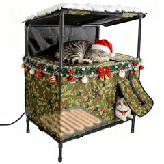UIQELYS casa para gatos exterior con calefacción integrada para confort seguro