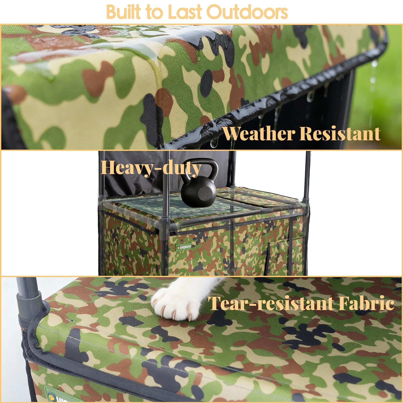 UIQELYS casa para gatos exterior revestimiento impermeable facilita limpieza
