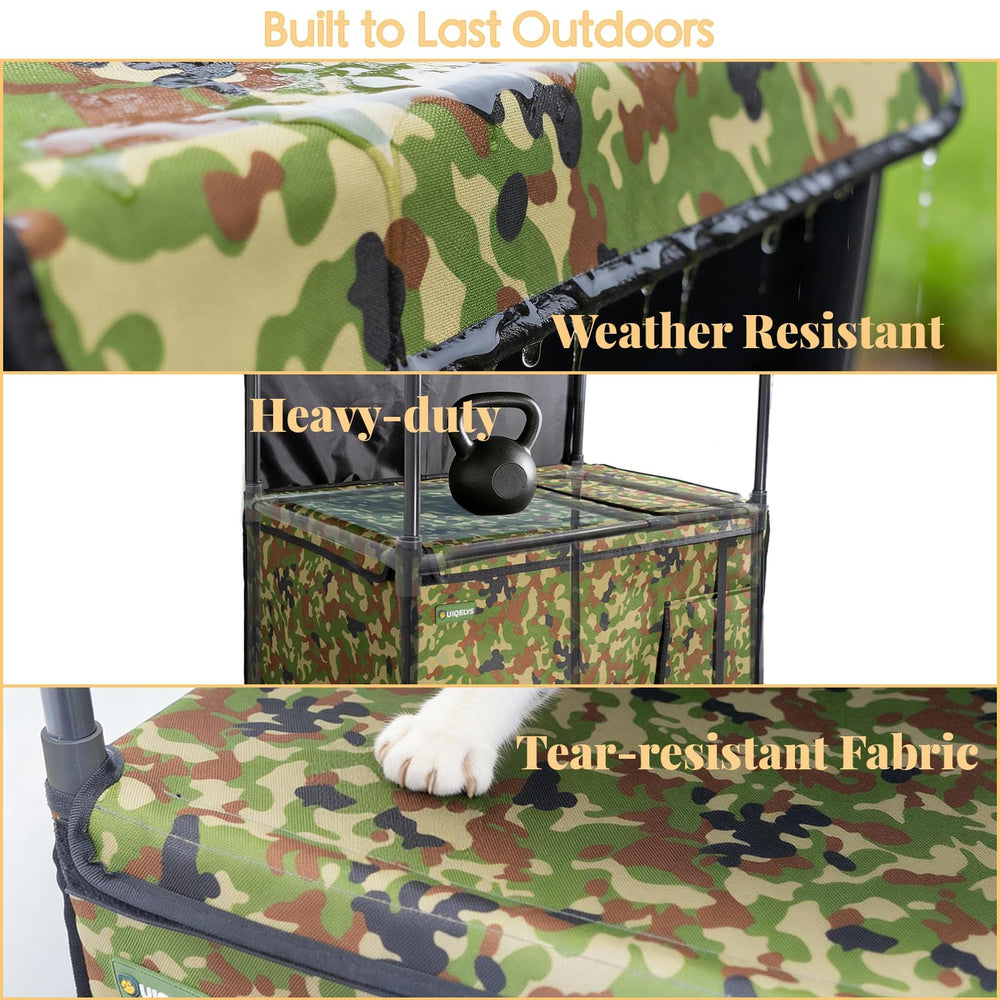 UIQELYS casa para gatos exterior revestimiento impermeable facilita limpieza