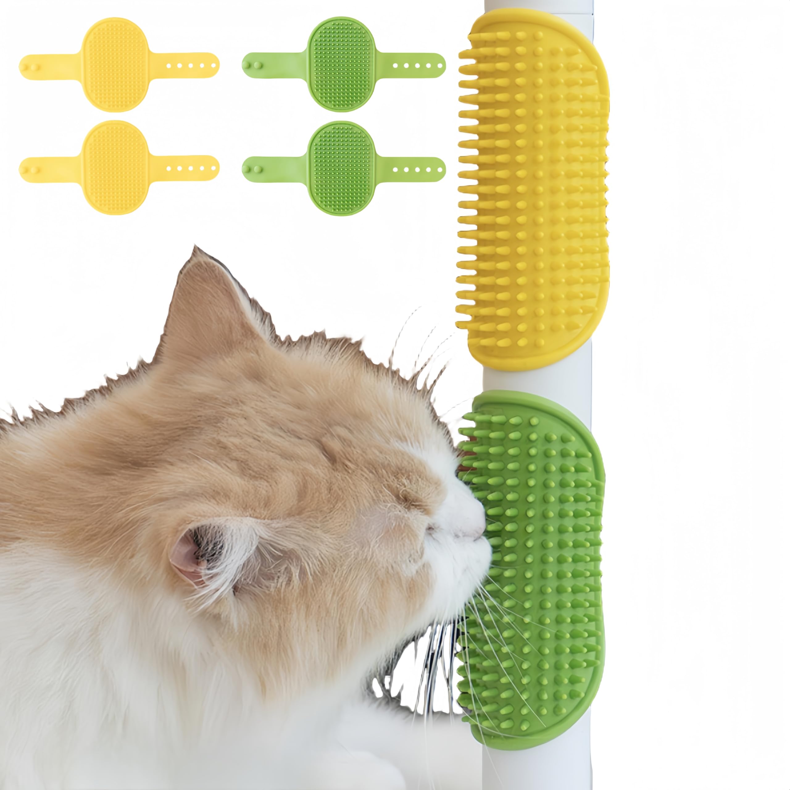 UIVXXUD cepillo silicona para gatos amarillo, uso suave para pelaje y relajación