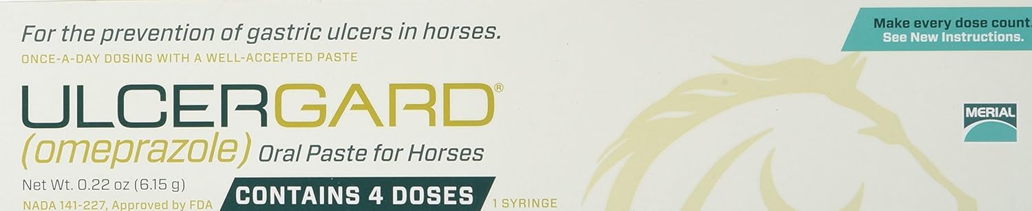 UlcerGard jeringa de pasta con omeprazol para uso preventivo en caballos durante estrés