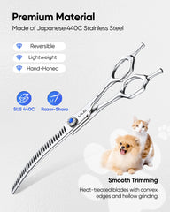 Tijeras ULG japonesas 440C, acero premium para durabilidad y rendimiento.