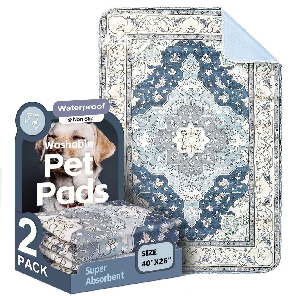 ULIGOTA almohadillas de entrenamiento 40x26 navy, suaves, lavables y absorbentes para interiores.