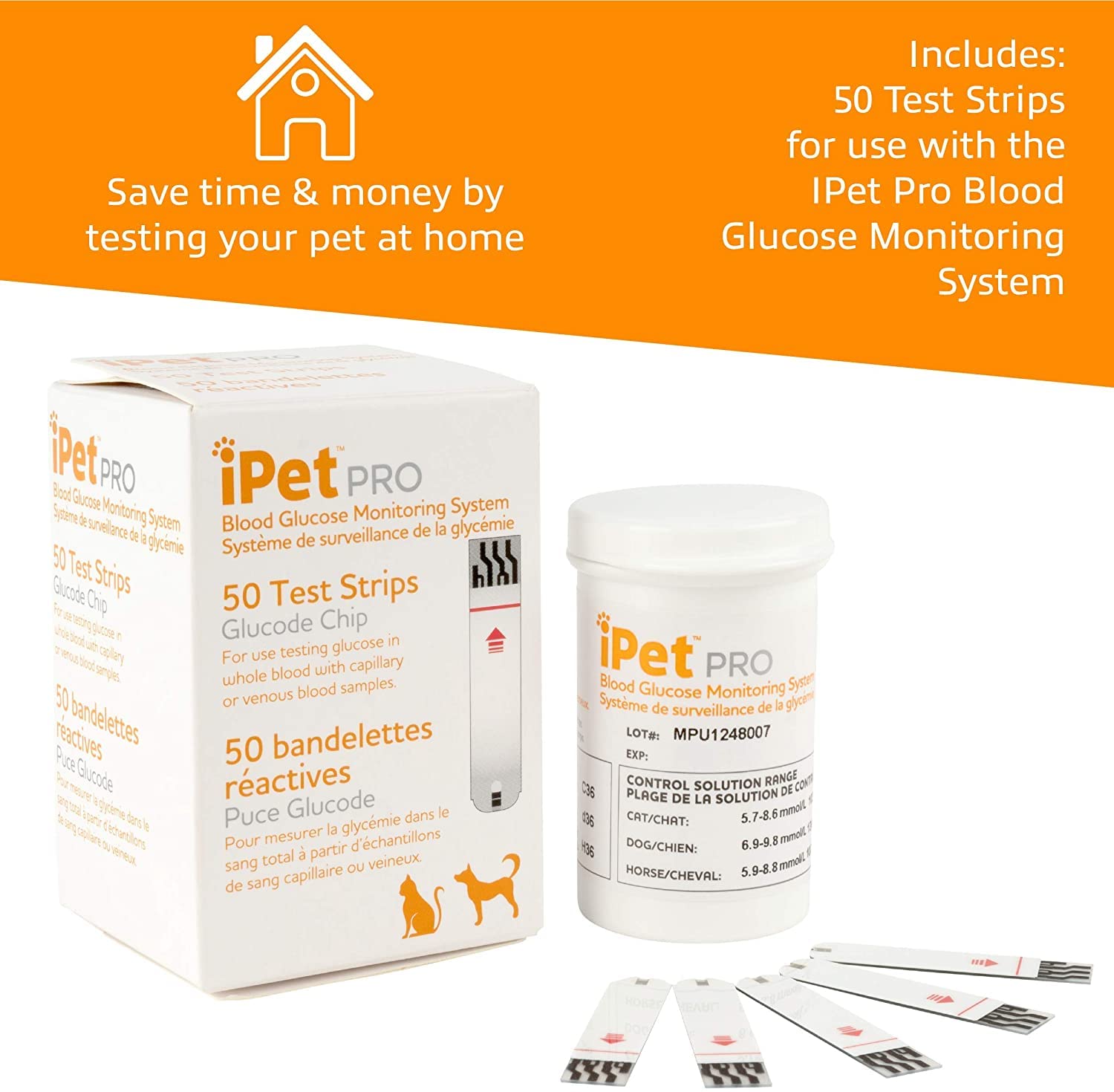 UltiCare iPet PRO almacenamiento seguro para tiras y resultados confiables.