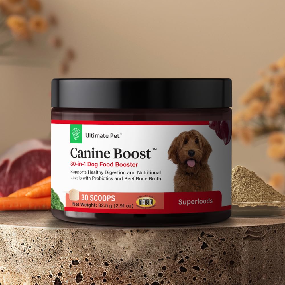ULTIMATE PET NUTRITION Canine Boost, verduras como zanahoria, calabaza, espinaca y brócoli