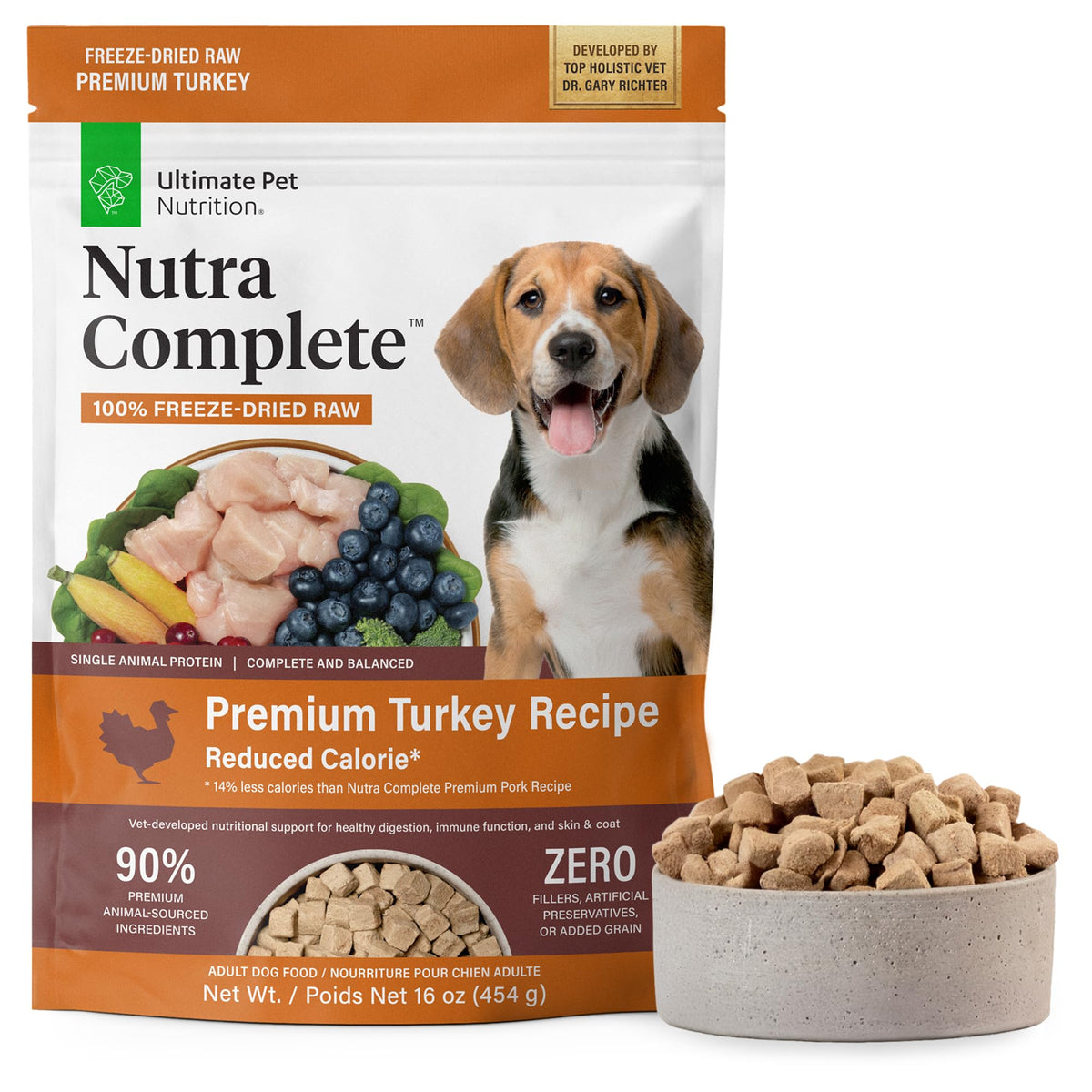 ULTIMATE PET NUTRITION Nutra Complete - bolsa-pavo, nutrición premium para perros.