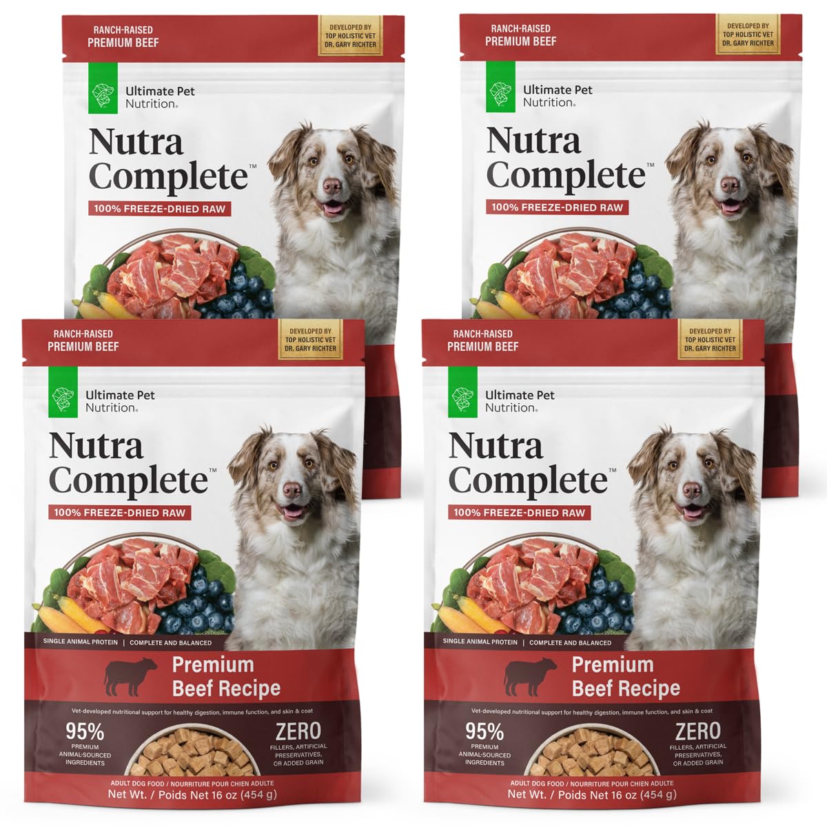 Nutra Complete de Ultimate Pet Nutrition, paquete de cuatro bolsas para nutrición constante