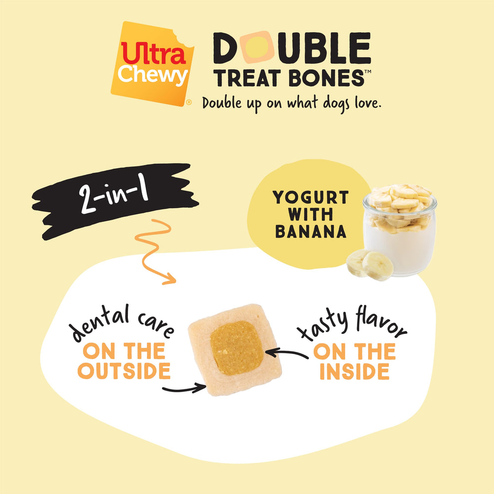 Ultra Chewy Huesos y Yogur, beneficio dental al masticar para perros.