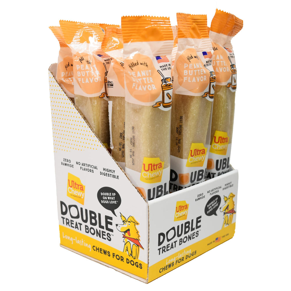 Ultra Chewy Huesos doble sabor cacahuete para masticadores activos.