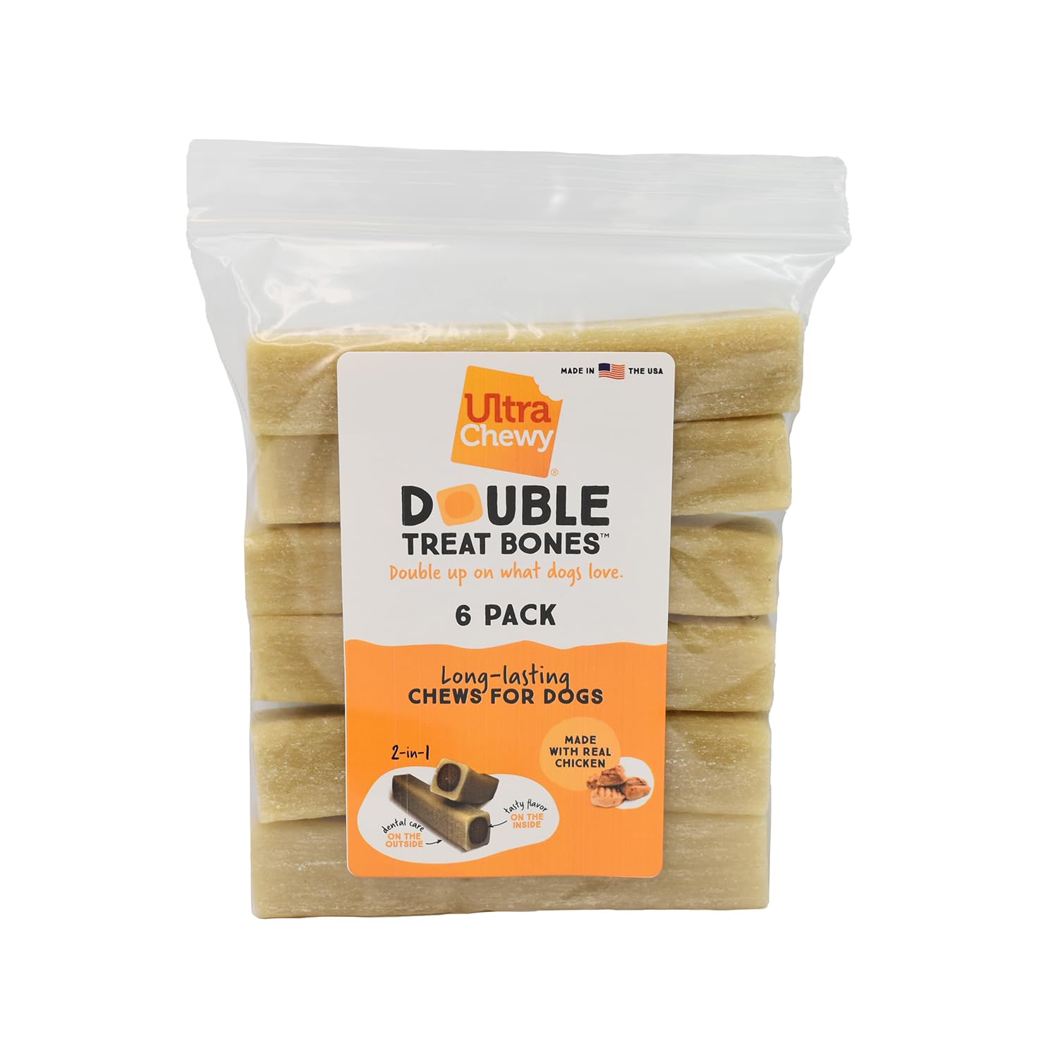 Ultra Chewy Huesos Doble Premio – capa exterior duradera para masticadores activos