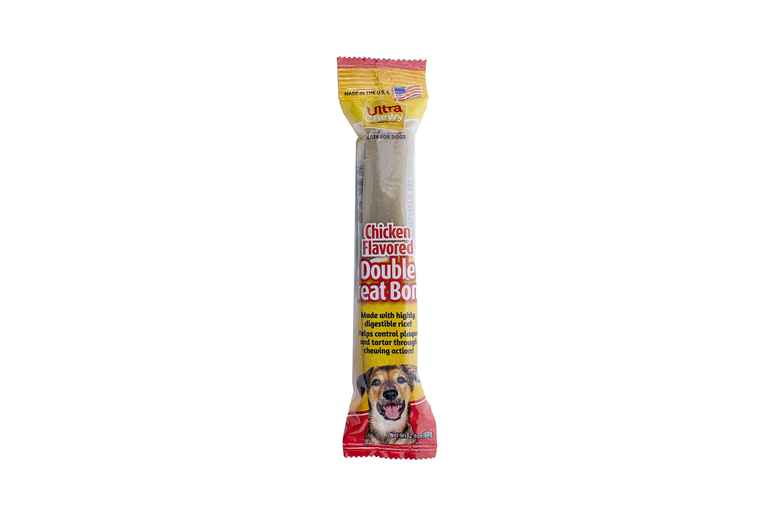Ultra Chewy Huesos Doble Tratamiento: hecho en EE. UU. para mayor tranquilidad y control de calidad.