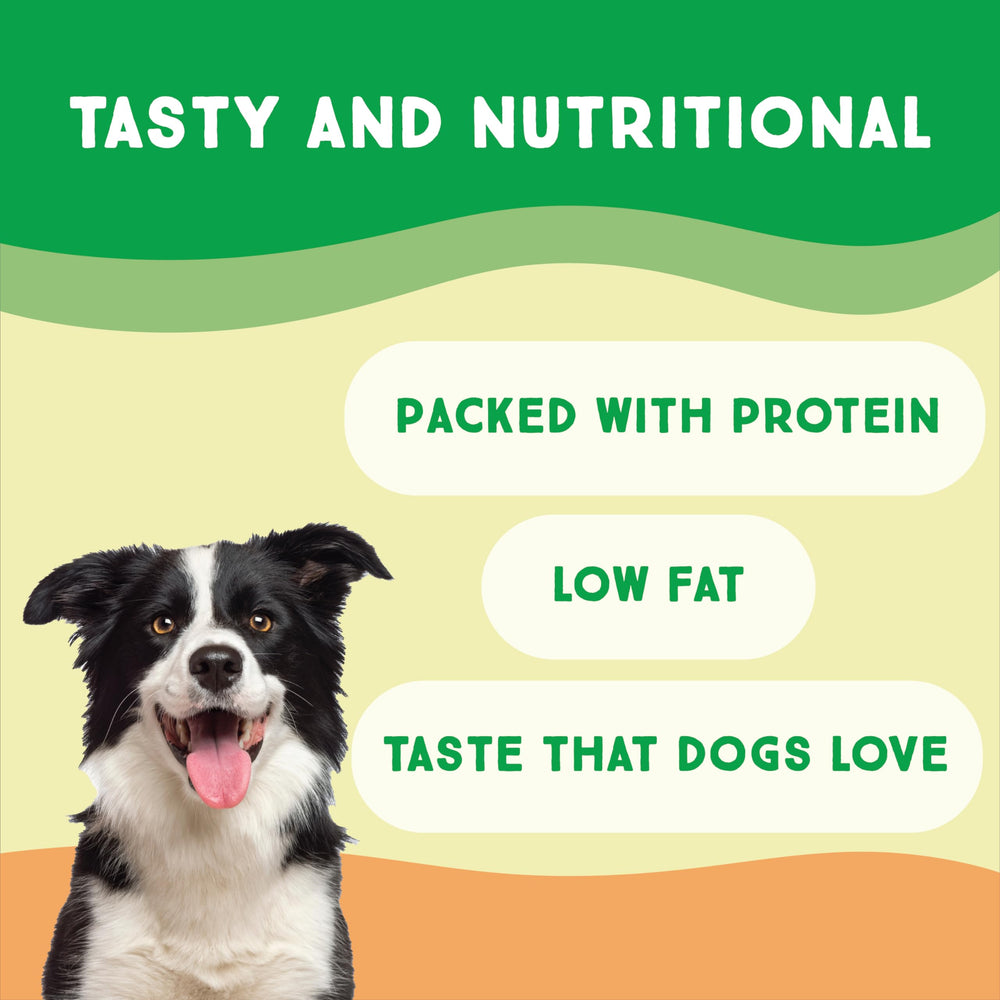 Uso educativo: premio de entrenamiento con Ultra Chewy tendones de pavo.