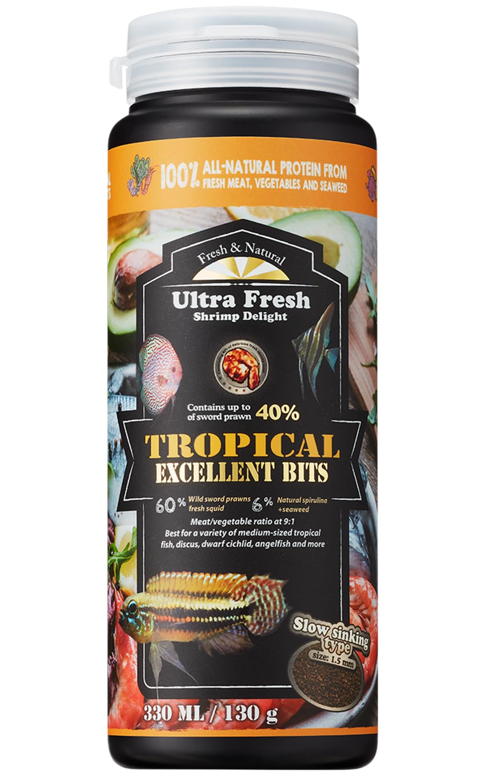Ultra Fresh alimento tropical: pellets de hundimiento lento para peces tropicales