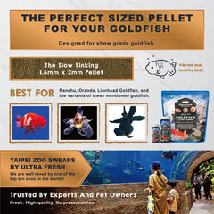 Ultra Fresh pellets para coloración de pez dorado para colores más vivos.