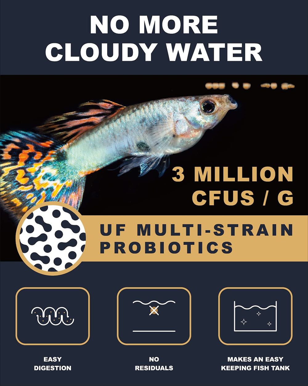 Ultra Fresh Royal Guppy Mignon Pellet: nutrientes y vitaminas para crecimiento saludable.