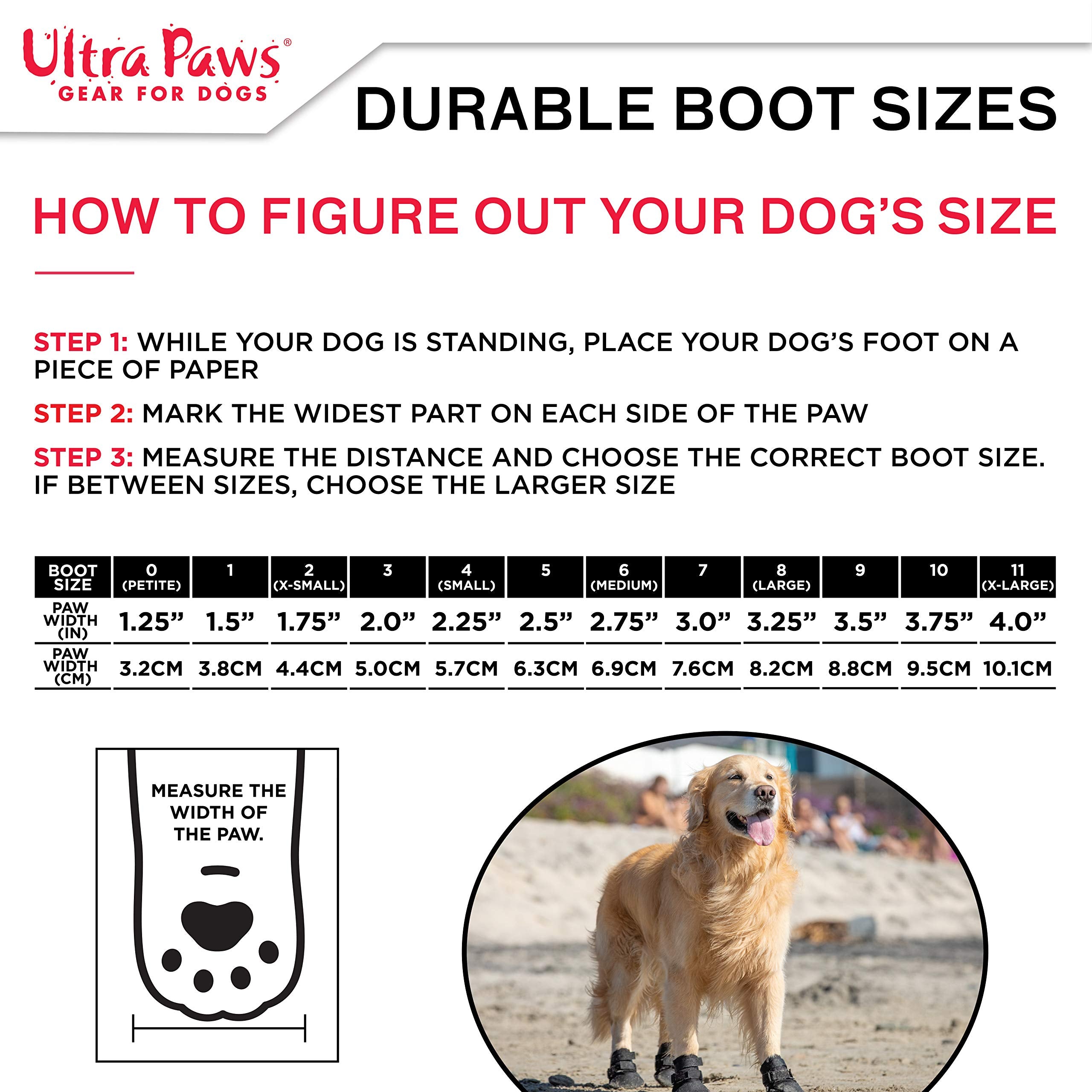 Ultra Paws Durables vista lateral, mantiene las patas seguras al caminar