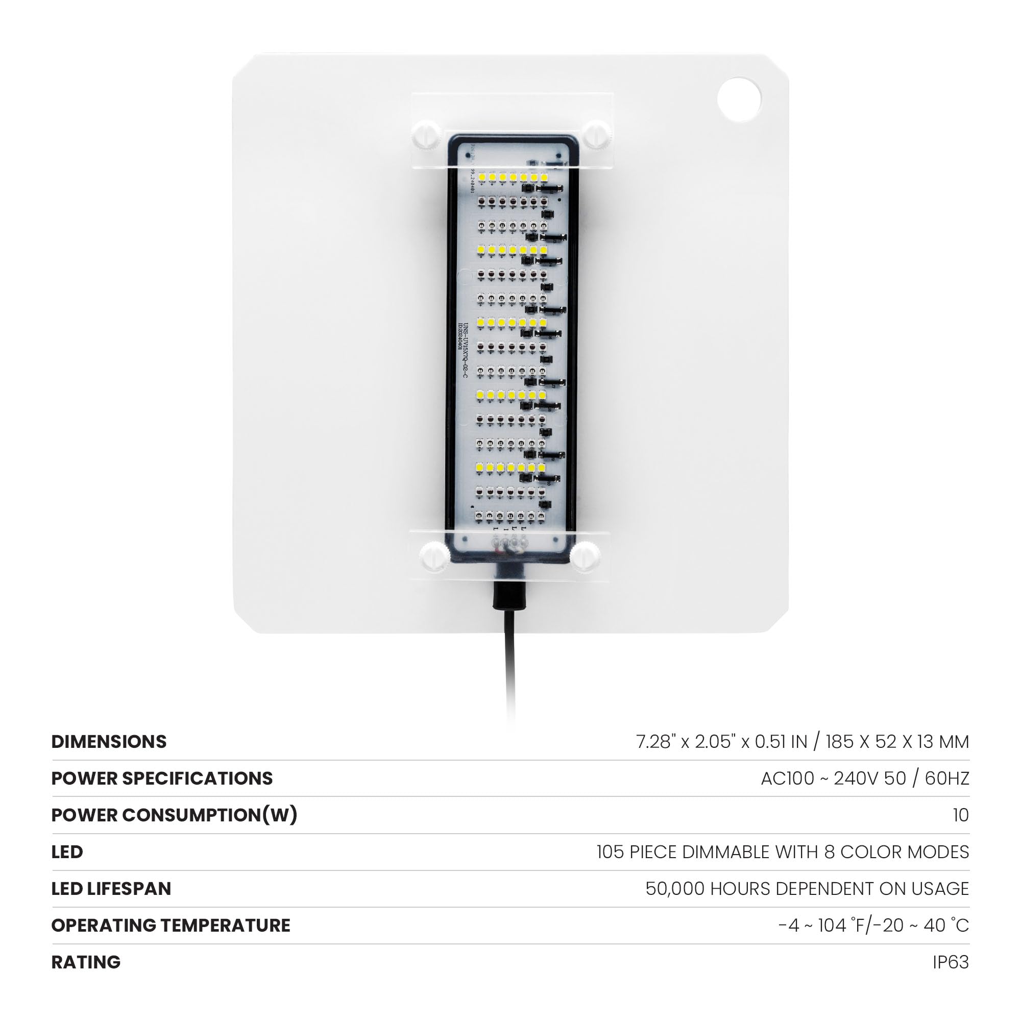 Luz LED Ultum con 8 colores y función de atenuación para nano acuarios.