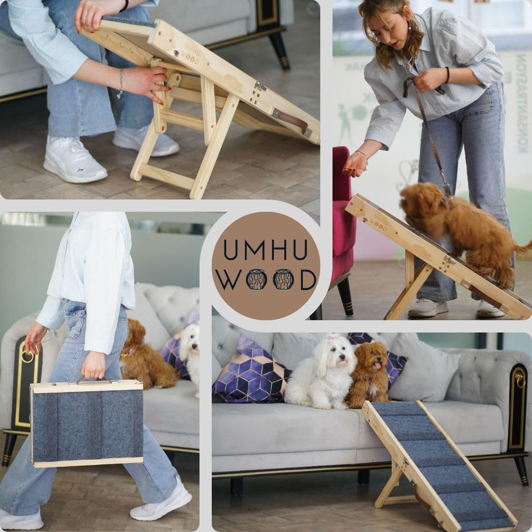 UMHUWOOD rampa para perro altura ajustable de 19.5 pulgadas para diversos muebles
