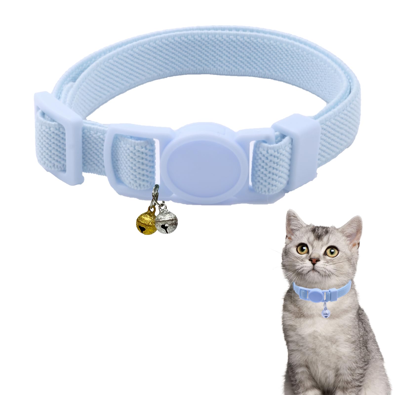 Umicclits collar ruptura rápida azul con cascabel para localizar al gato sin molestar
