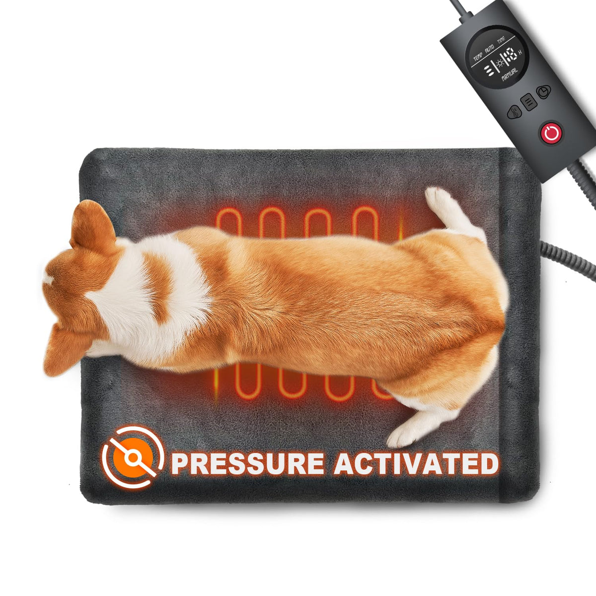 Almohadilla calefacción uncn activada por presión para mascotas.