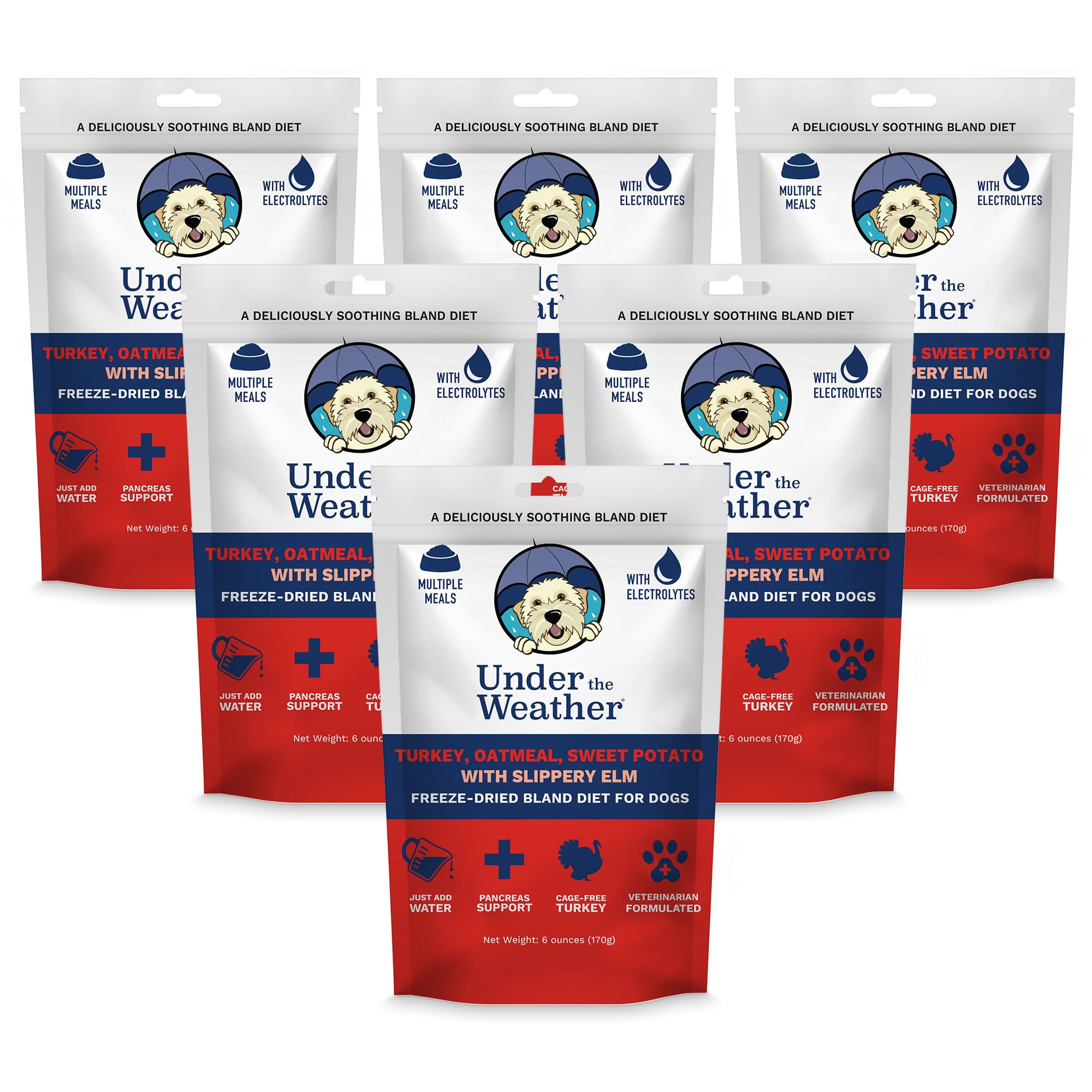 UndertheWeatherPet dieta blanda para perros: pavo, avena y olmo resbaladizo, apoyo digestivo.