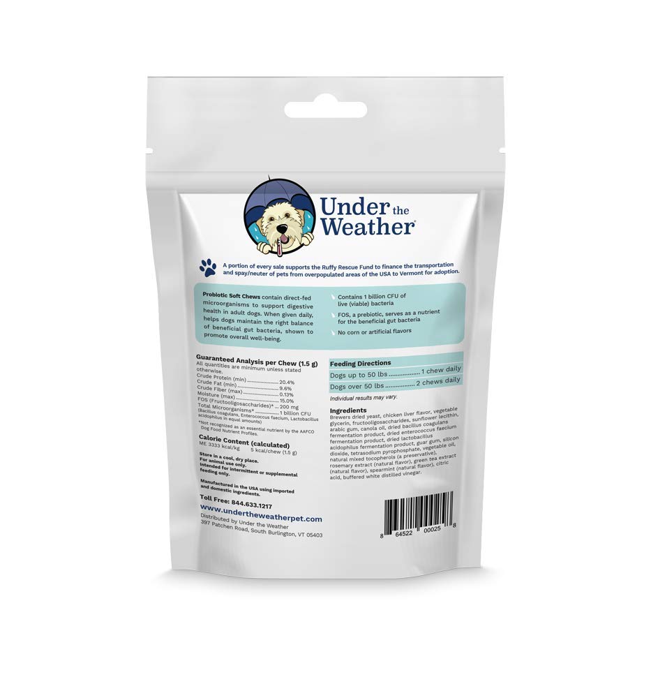 undertheweatherpet probiótico para perro ayuda digestión y equilibrio intestinal